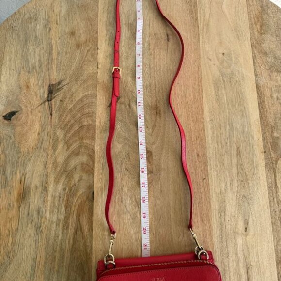 Furla 2 in 1 Zippy Wallet Pouch Crossbody Red Bag - Picture 11 of 12